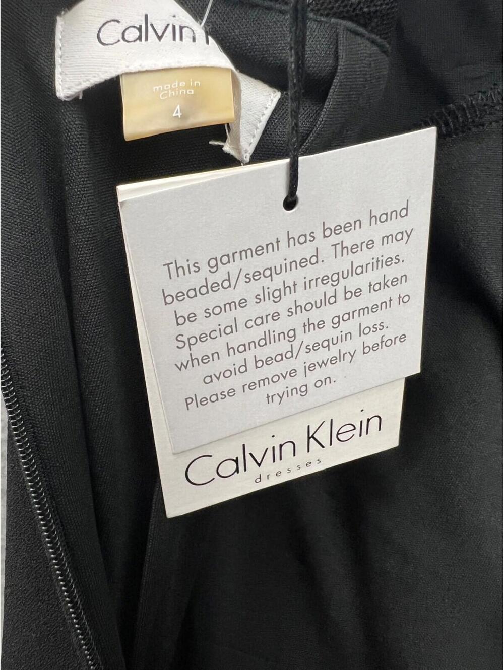 Calvin Klein Women's Sequin Sheath Dress Size 4 Wedding Formal Sophisticated NWT - Picture 9 of 14